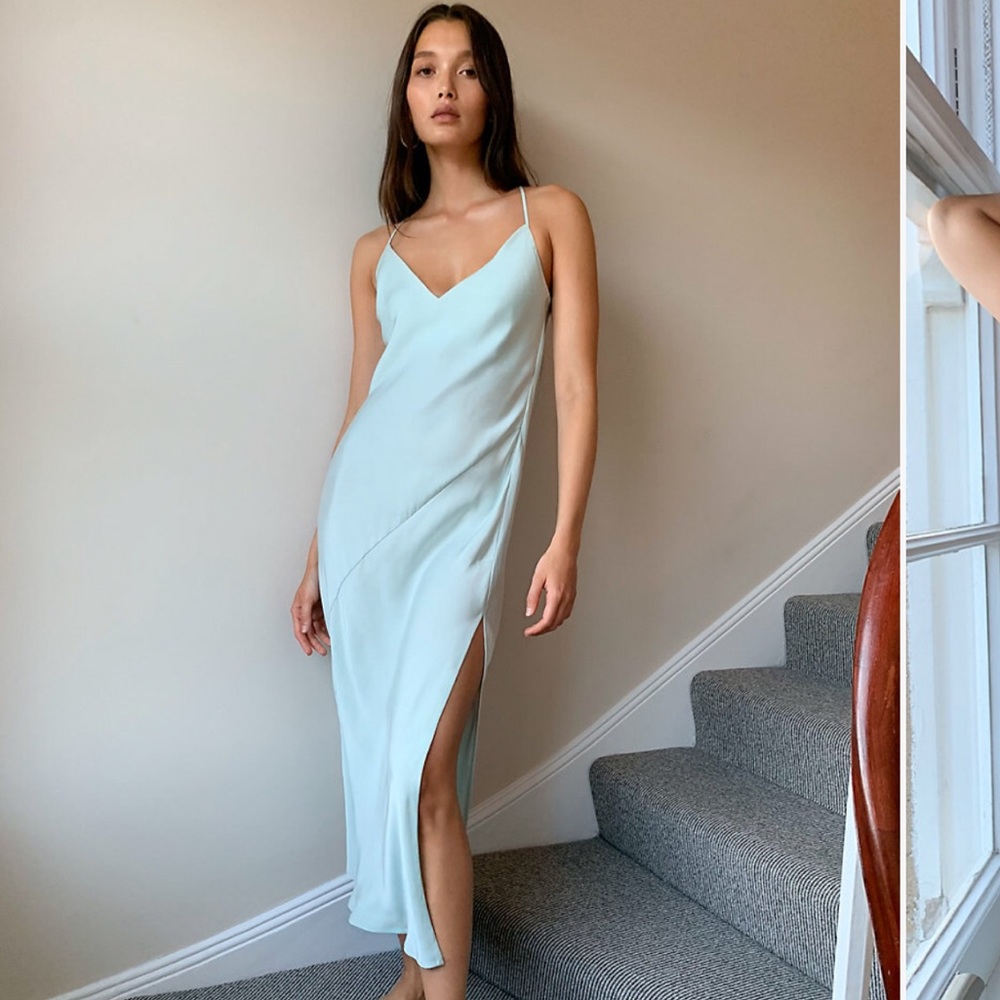 Aritzia Babaton Aqua Slip dress